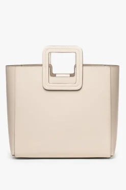 HANDBAGS STAUD - SHIRLEY LEATHER TOTE BAG CREAM