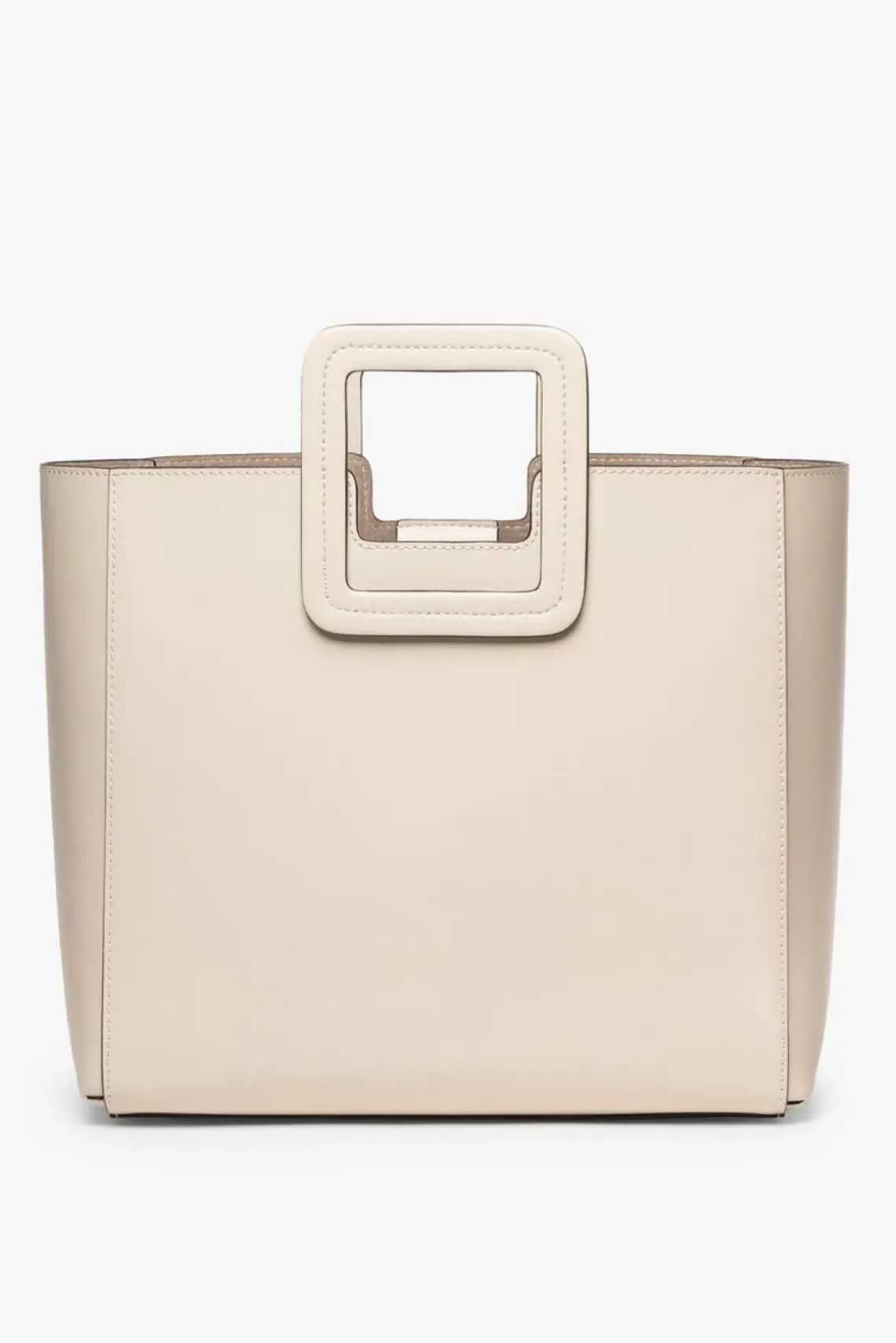 HANDBAGS STAUD - SHIRLEY LEATHER TOTE BAG CREAM