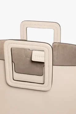 HANDBAGS STAUD - SHIRLEY LEATHER TOTE BAG CREAM
