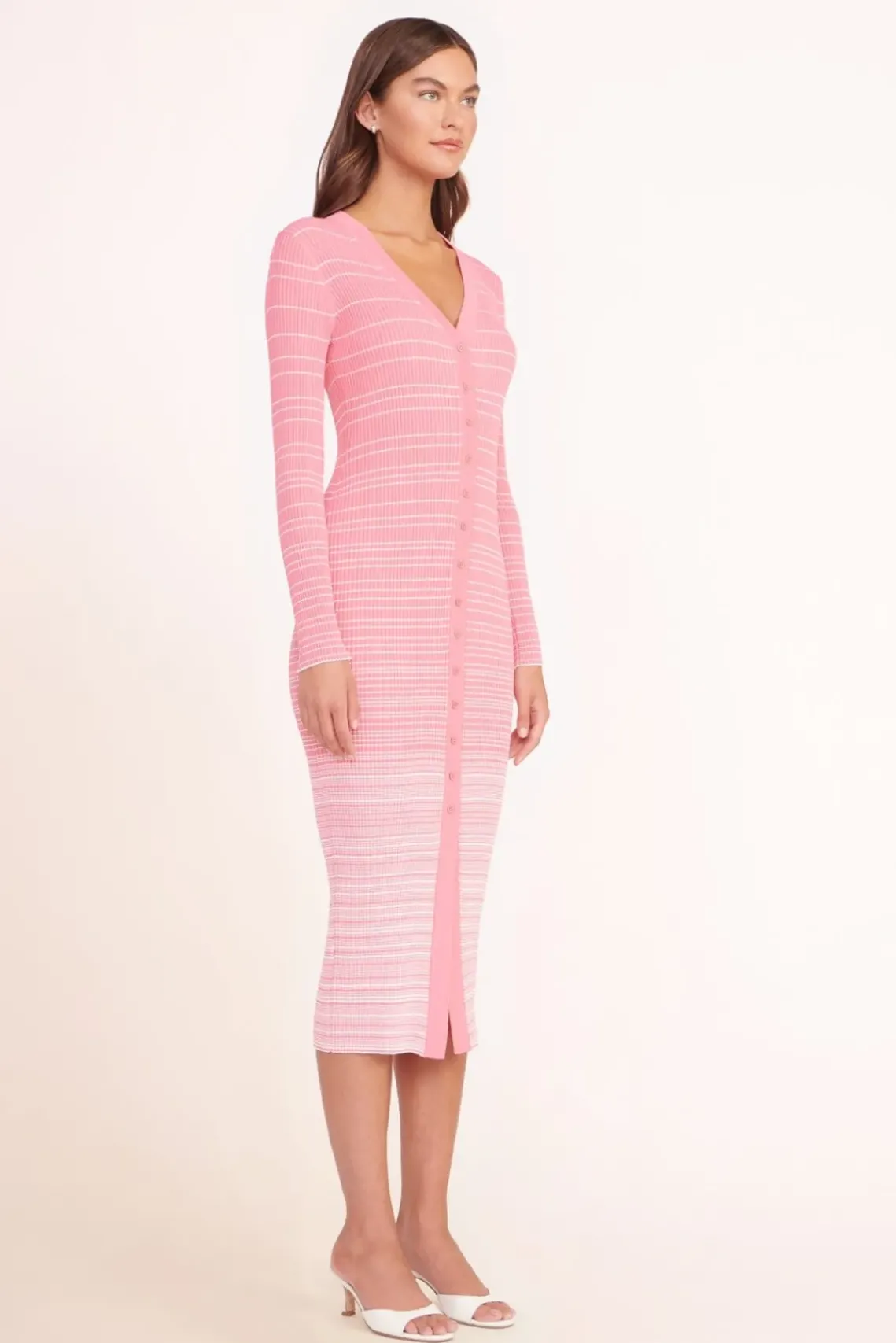 CLOTHING STAUD - SHOKO SWEATER CORAL PINK WHITE