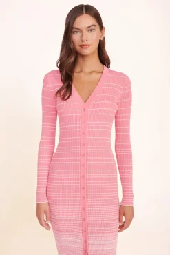 CLOTHING STAUD - SHOKO SWEATER CORAL PINK WHITE