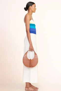 HANDBAGS STAUD - SLATTED MOON BAG TAN