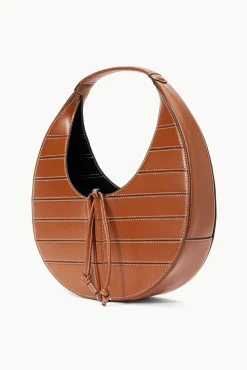 HANDBAGS STAUD - SLATTED MOON BAG TAN