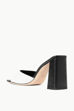 SHOES STAUD - SLOANE HEEL SNAKE EMBOSSED BLACK WHITE