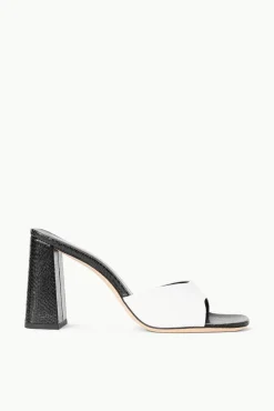 SHOES STAUD - SLOANE HEEL SNAKE EMBOSSED BLACK WHITE