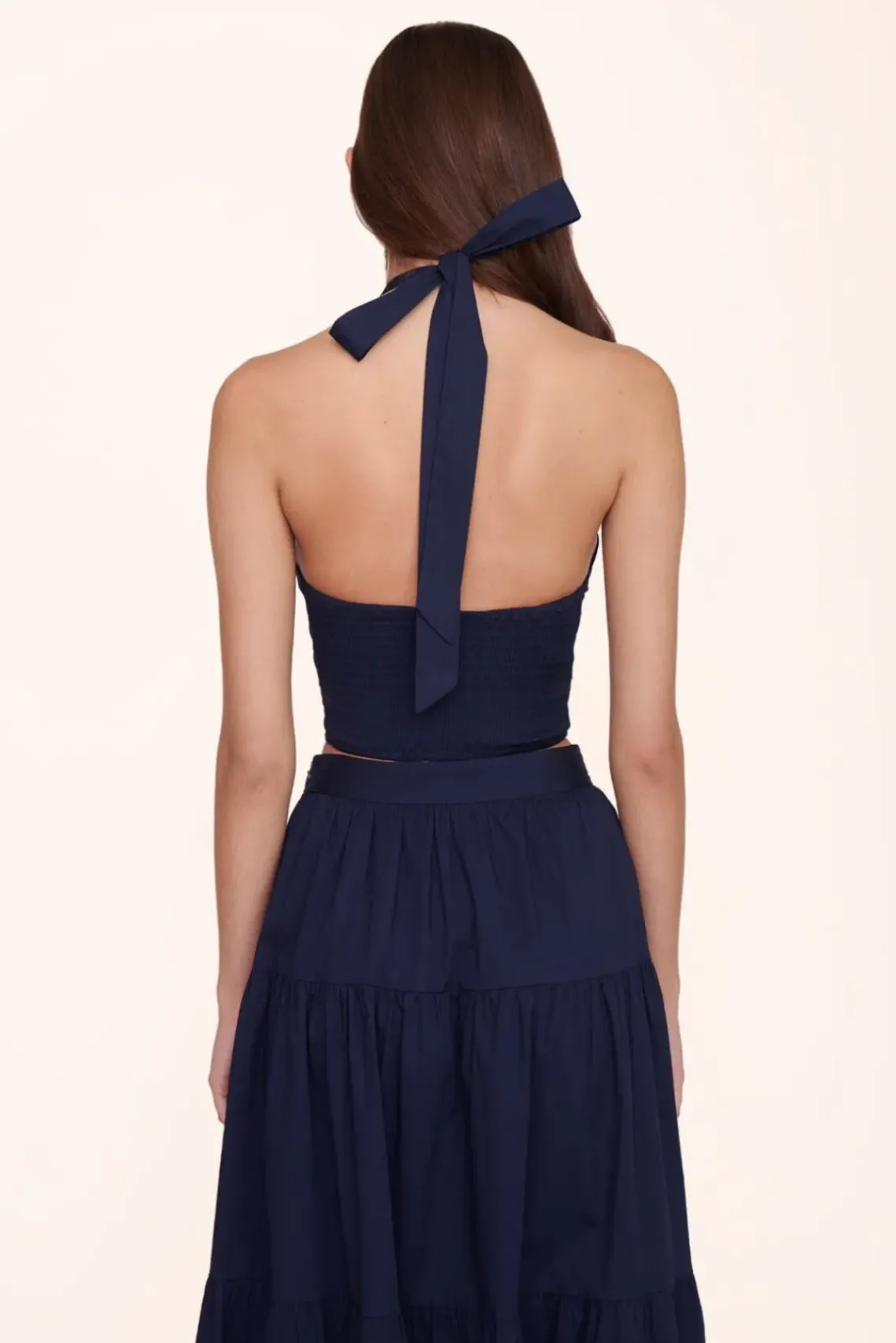 CLOTHING STAUD - SMOCKED KAI TOP NAVY