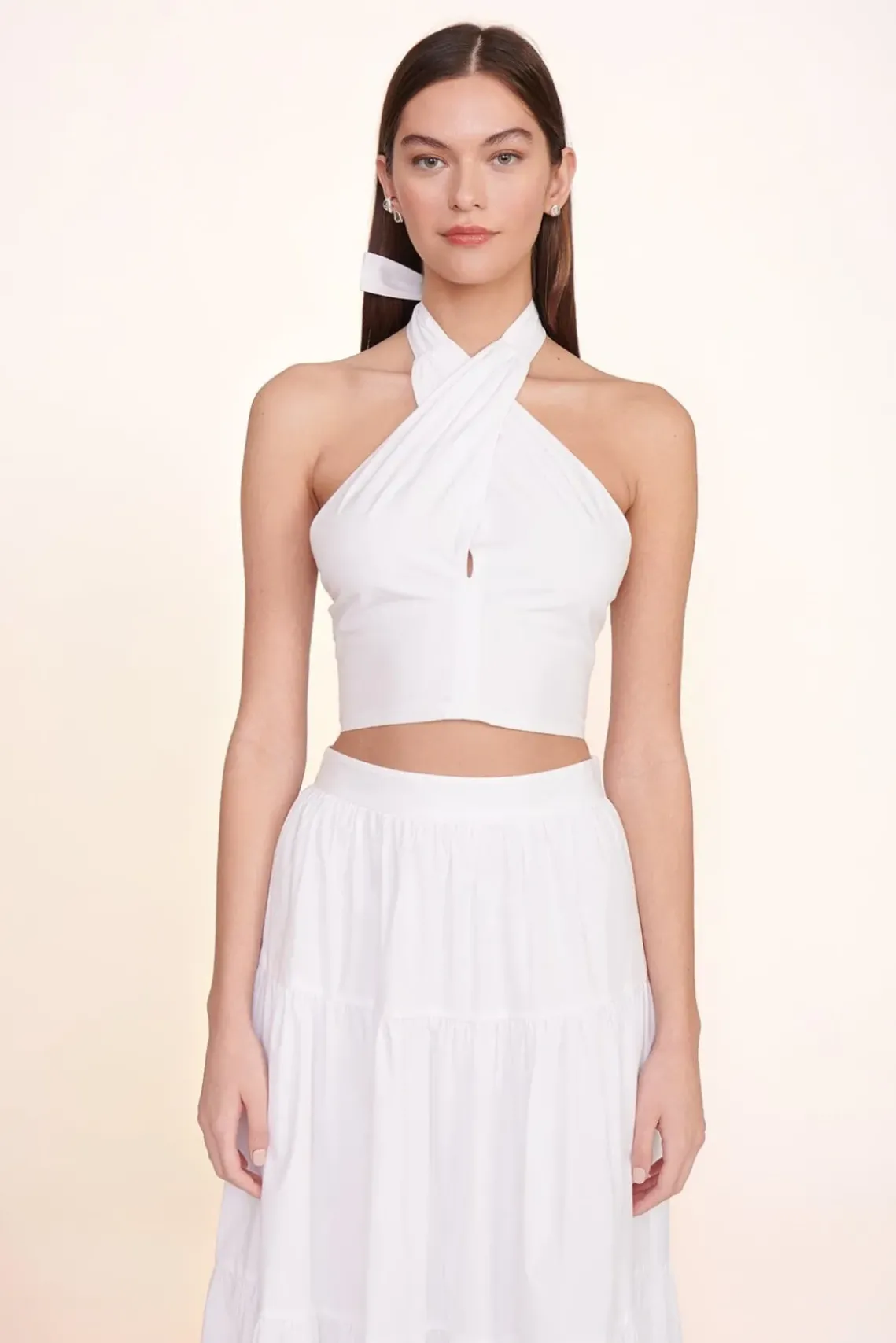 CLOTHING STAUD - SMOCKED KAI TOP WHITE