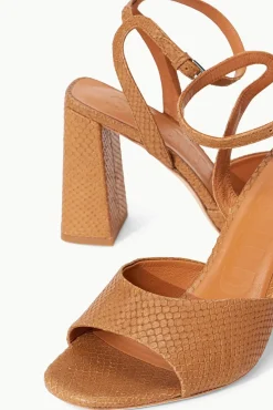 SHOES STAUD - SOLANGE HEEL SNAKE EMBOSSED TAN
