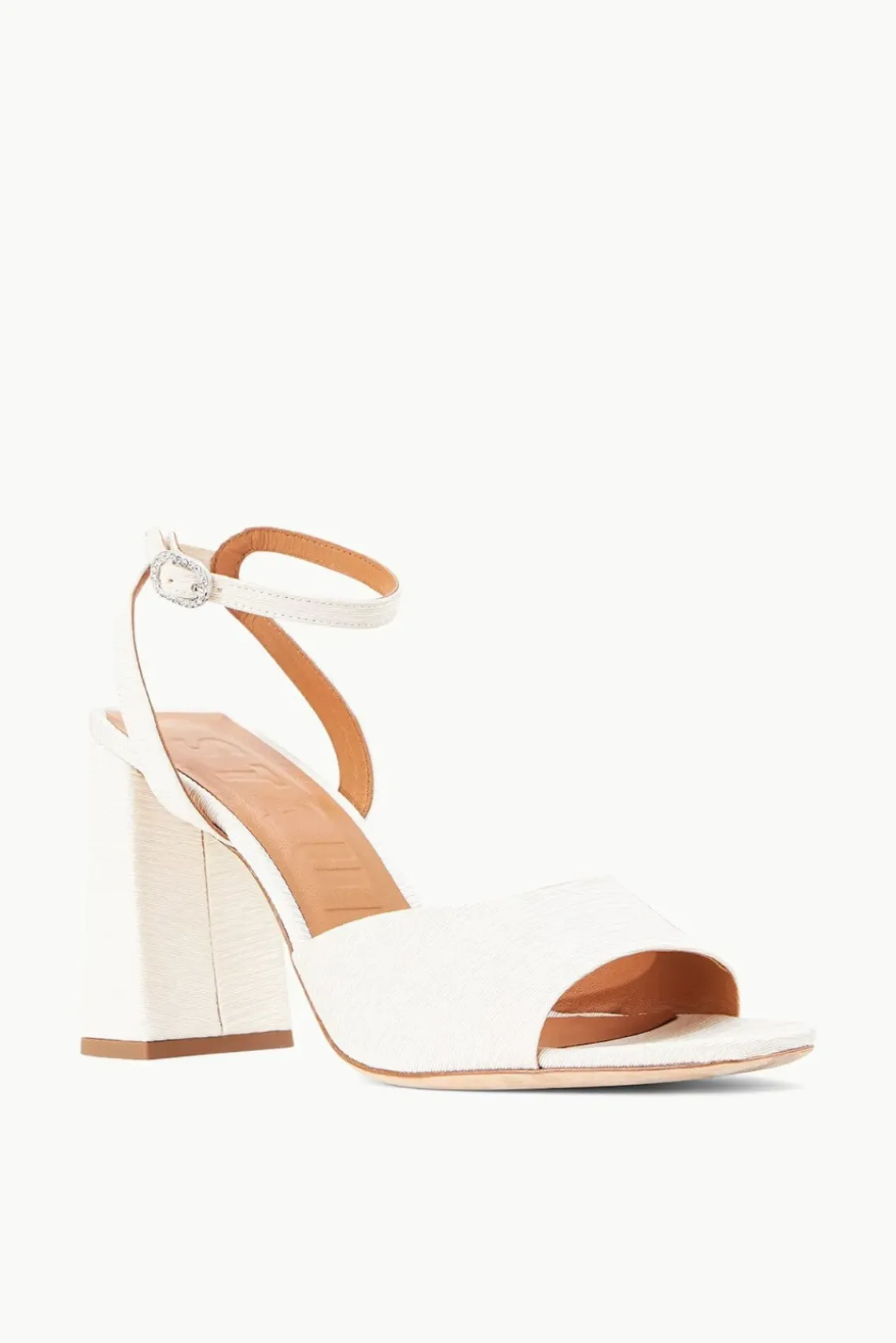 BRIDE STAUD Bridal Accessories- SOLANGE HEEL GROSGRAIN WHITE