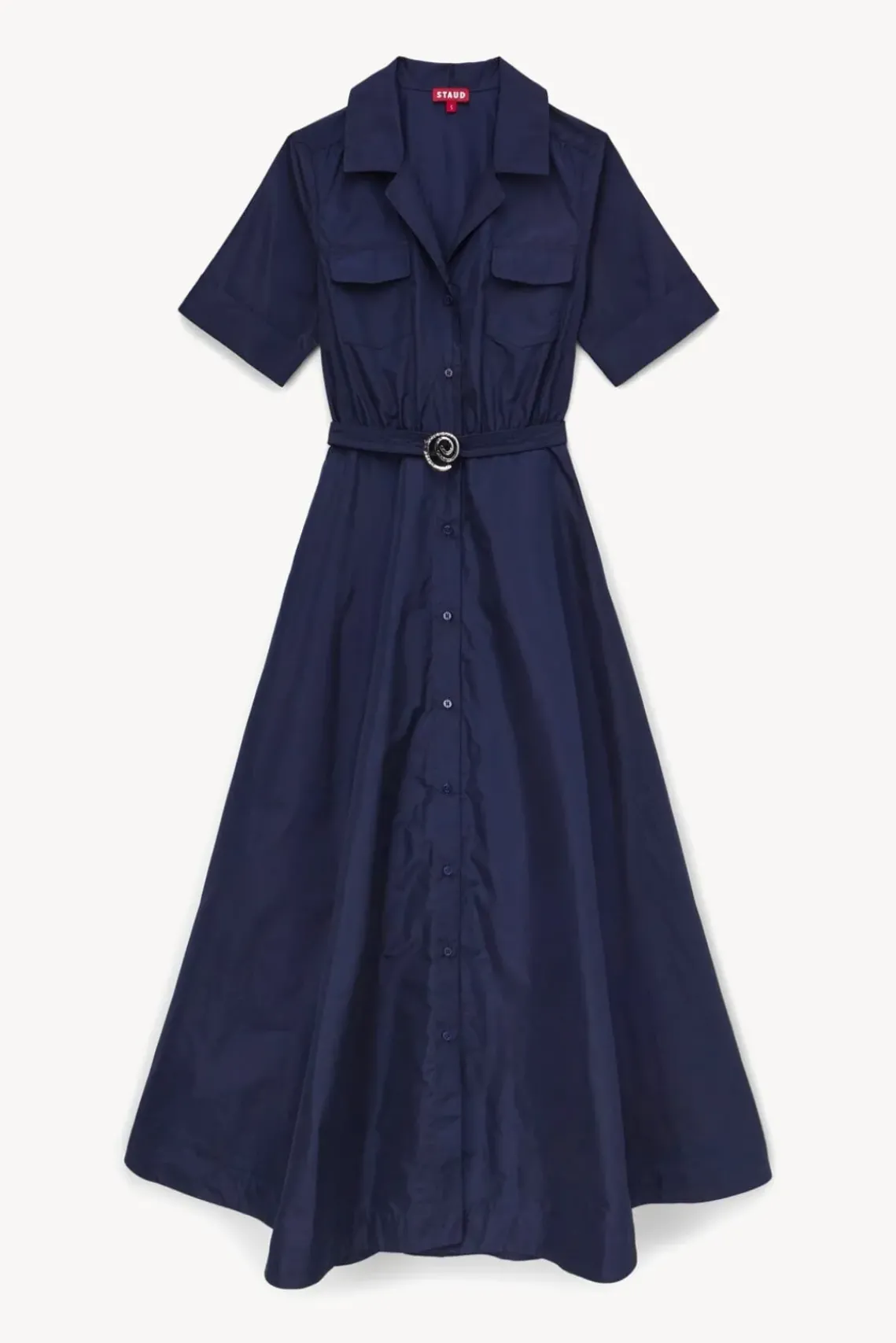 CLOTHING STAUD - SWIRL SHIRT DRESS NAVY
