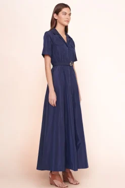 CLOTHING STAUD - SWIRL SHIRT DRESS NAVY