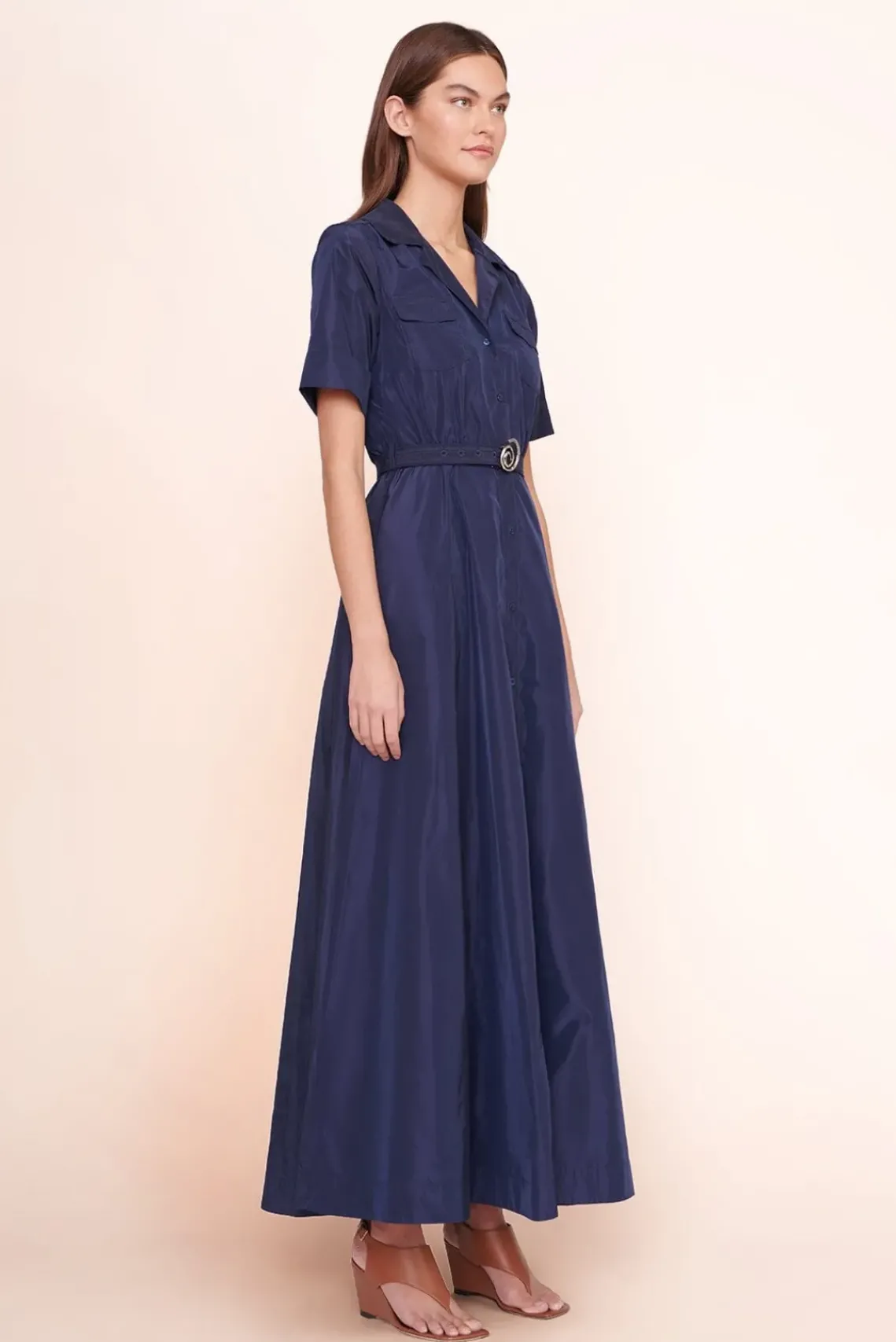 CLOTHING STAUD - SWIRL SHIRT DRESS NAVY