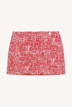 CLOTHING STAUD - TOUR SKIRT PAPAYA CROSSHATCH