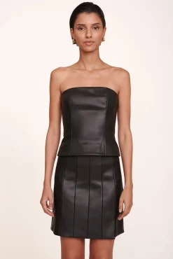 CLOTHING STAUD - TRACING TOP BLACK VEGAN LEATHER