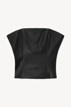 CLOTHING STAUD - TRACING TOP BLACK VEGAN LEATHER