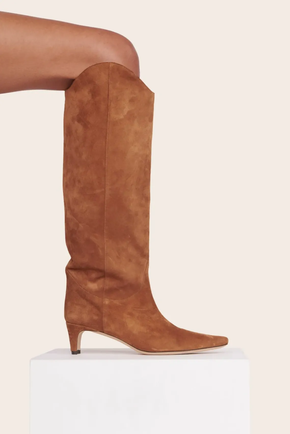 SHOES STAUD - WESTERN WALLY BOOT TAN SUEDE