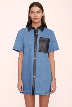 CLOTHING STAUD - WITCH DRESS MEDIUM WASH/BLACK MEDIUM WASH/BLACK