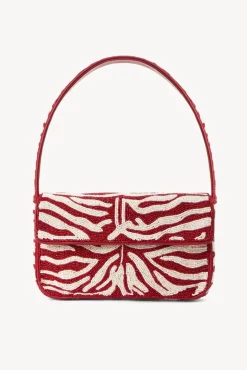 HANDBAGS STAUD -TOMMY BEADED BAG - SCARLET WHITE