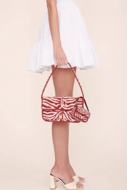 HANDBAGS STAUD -TOMMY BEADED BAG - SCARLET WHITE