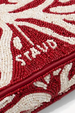 HANDBAGS STAUD -TOMMY BEADED BAG - SCARLET WHITE