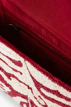 HANDBAGS STAUD -TOMMY BEADED BAG - SCARLET WHITE